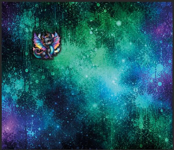 Aqua (Drachenserie) - 1,3-m-Paneel - Jersey